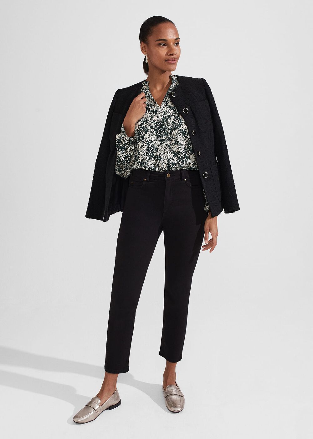 Delany Blouse, Green Ivory, hi-res