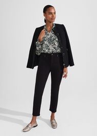 Delany Blouse, Green Ivory, hi-res