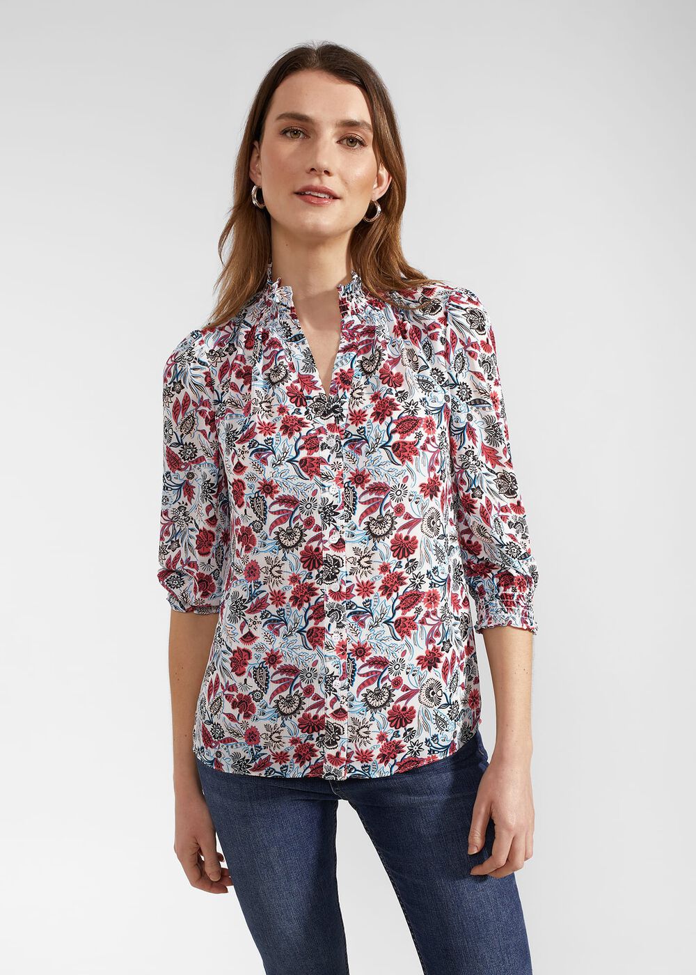 Giovanna Blouse, Ivory Multi, hi-res