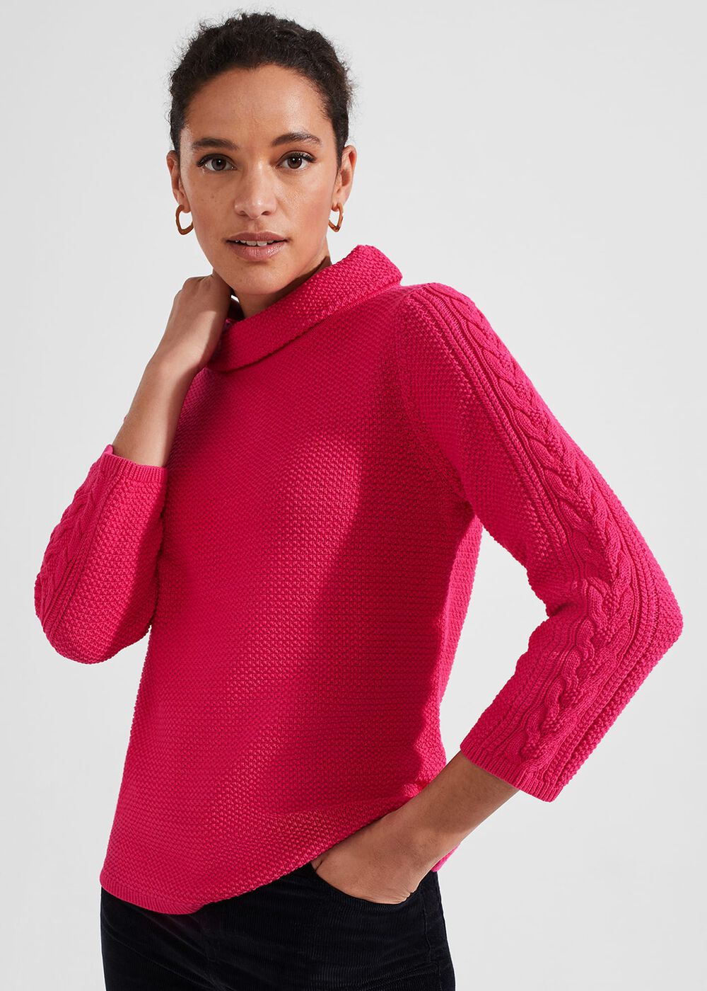 Camilla Cotton Jumper, Sapphire Pink, hi-res