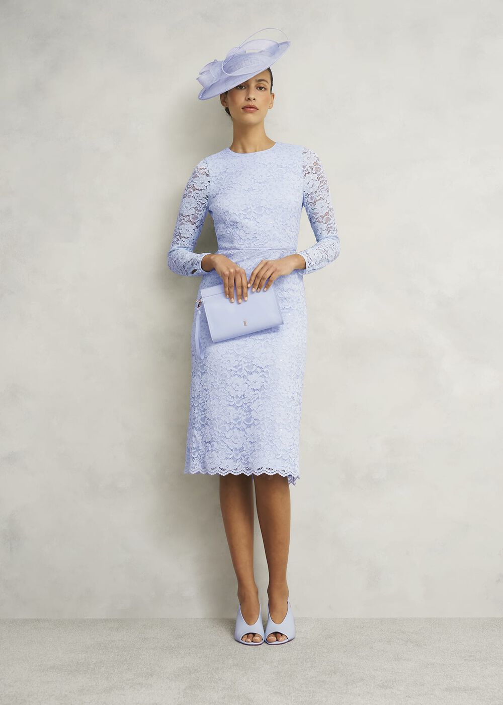 Ottilie Lace Sequin Dress, Pale Blue, hi-res