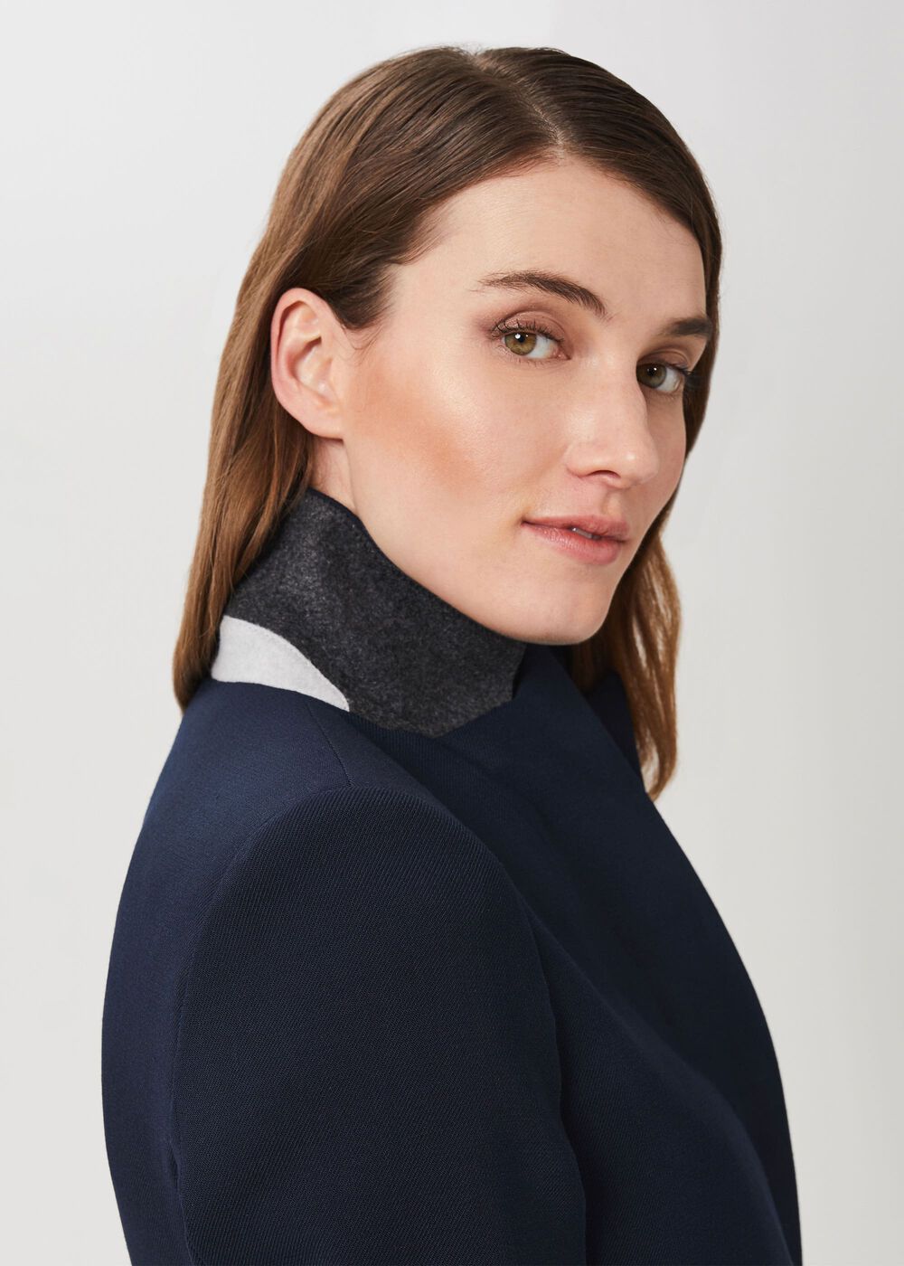 Melanie Double Breasted Coat With Wool, New Navy, hi-res