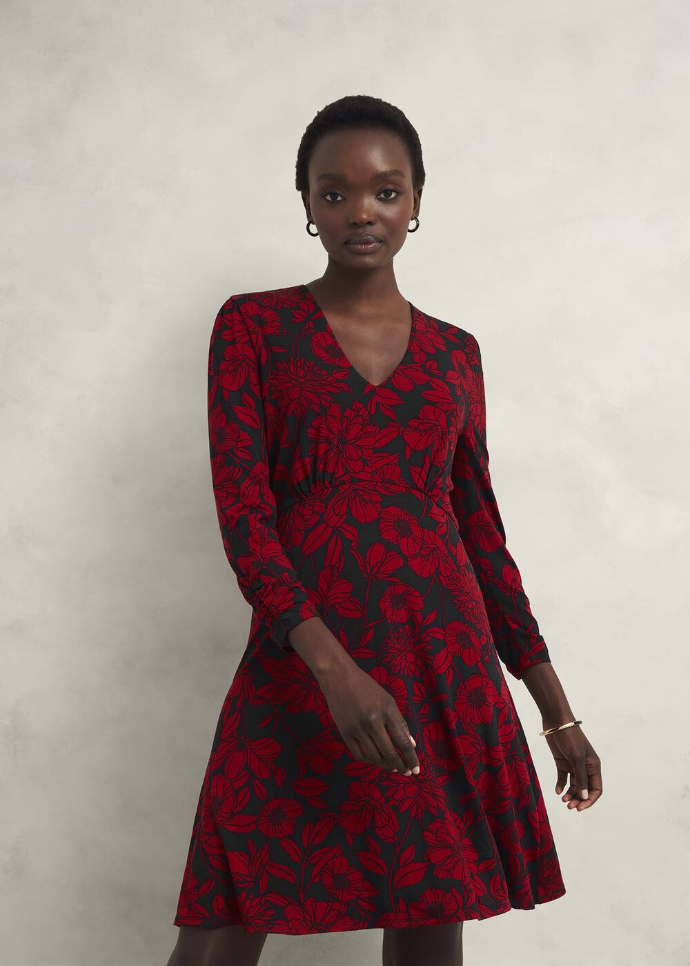 Julietta Jersey Dress, Black Red, hi-res