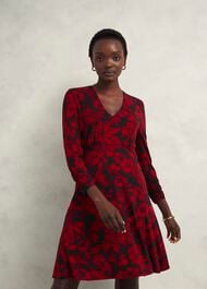 Julietta Jersey Dress, Black Red, hi-res