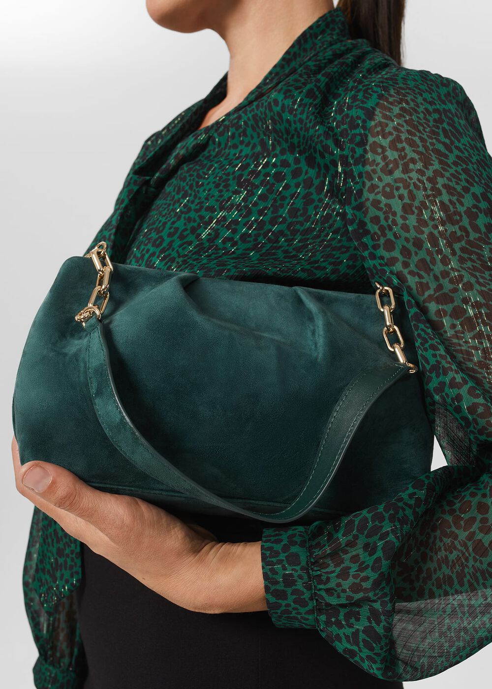 Clifton Clutch Bag, Evergreen, hi-res