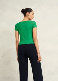 Cathy Cowl Neck Top, Cilantro Green, hi-res