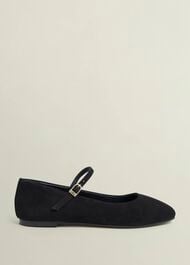 Suede Chrissy Mary Janes, Black, hi-res