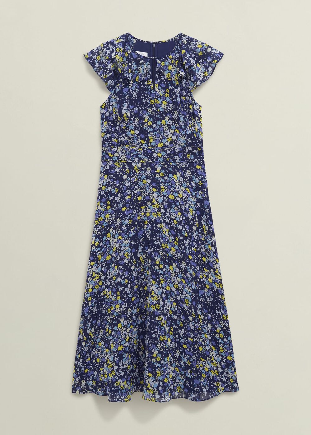 Dawn Frill Collar Dress, Blue Multi, hi-res