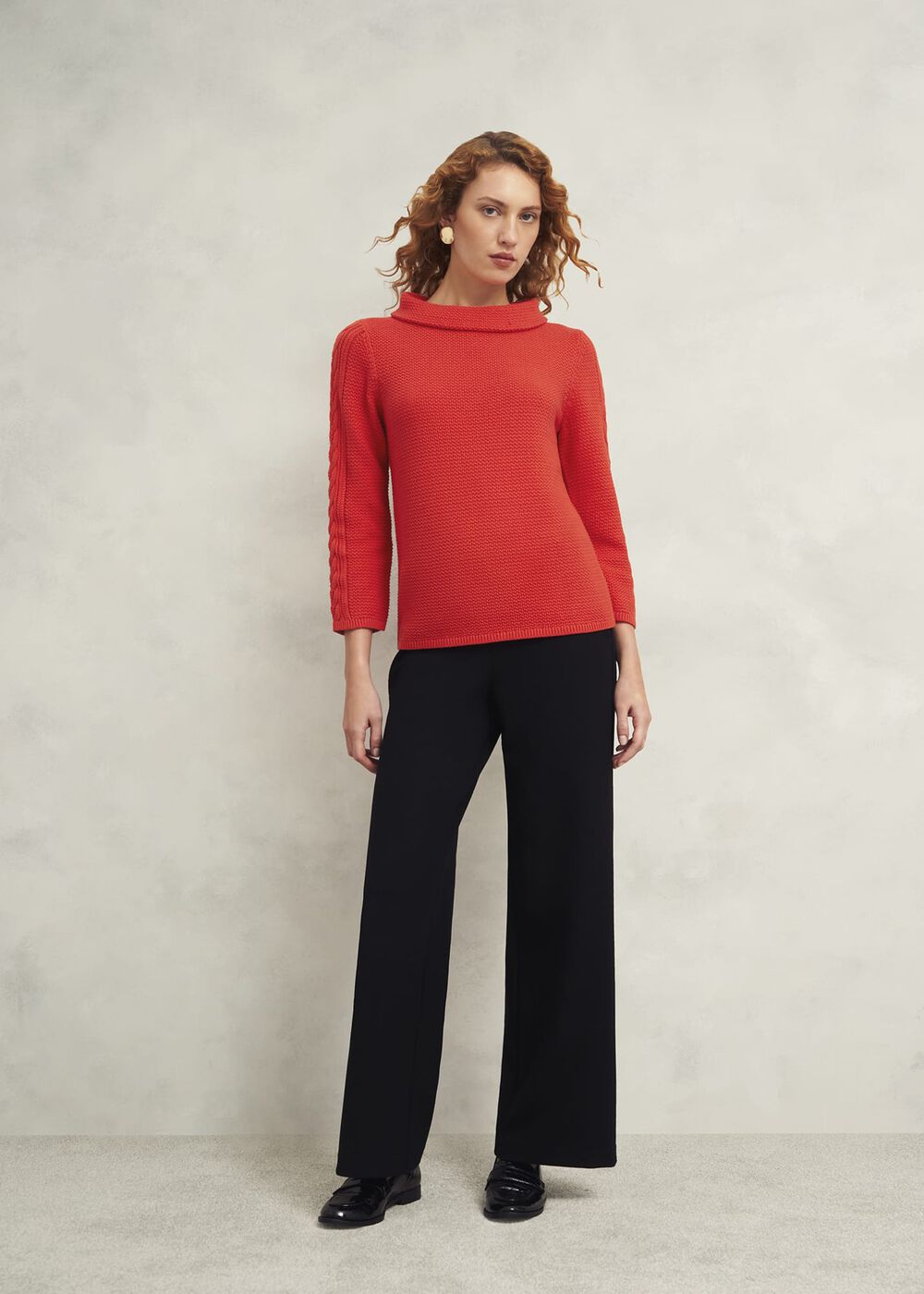 Camilla Cotton Sweater, Scarlet Red, hi-res