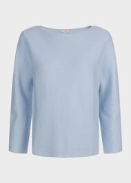 Beatrice Cotton Jumper, Cornflower Blue, hi-res