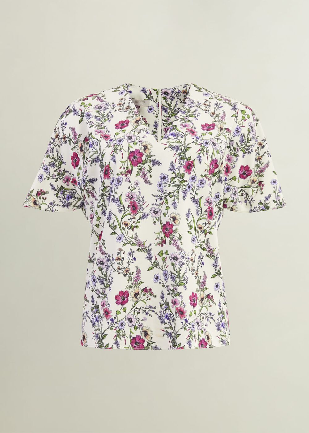 Gigi V Neck Top, Cream Multi, hi-res
