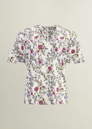 Gigi V Neck Top, Cream Multi, hi-res