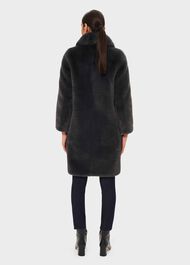 Georgia Faux Fur Collar Coat, Charcoal, hi-res