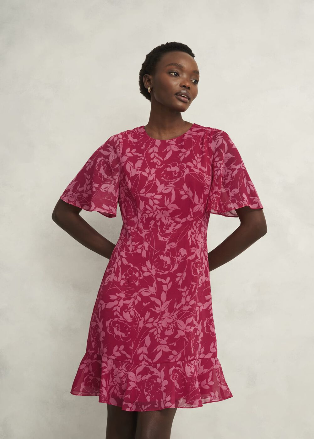Iona Textured Dress, Pink Multi, hi-res