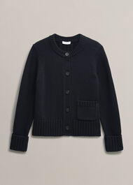 Coco Cotton Cardigan, Navy, hi-res