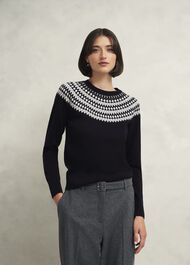 Greta Sparkle Fairisle Jumper , Navy Multi, hi-res