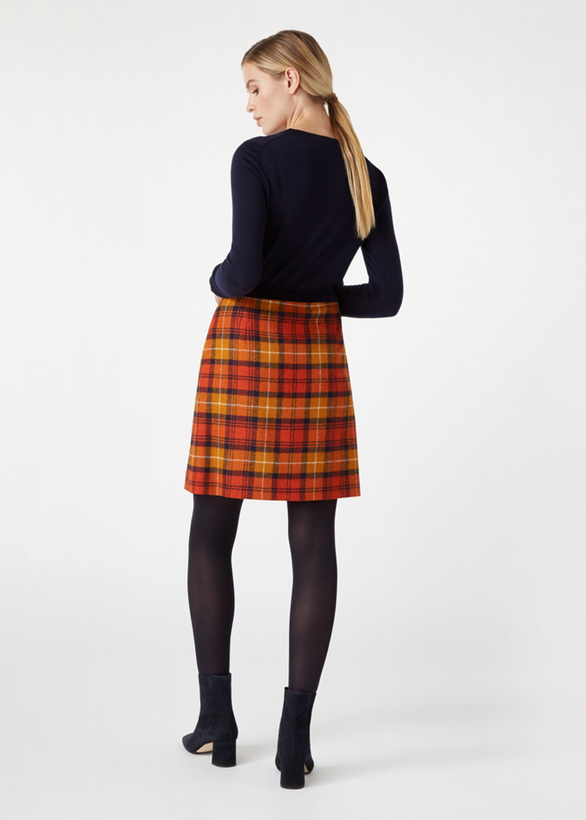 Hobbs Check Christine Wool Skirt Mini A-Line | eBay