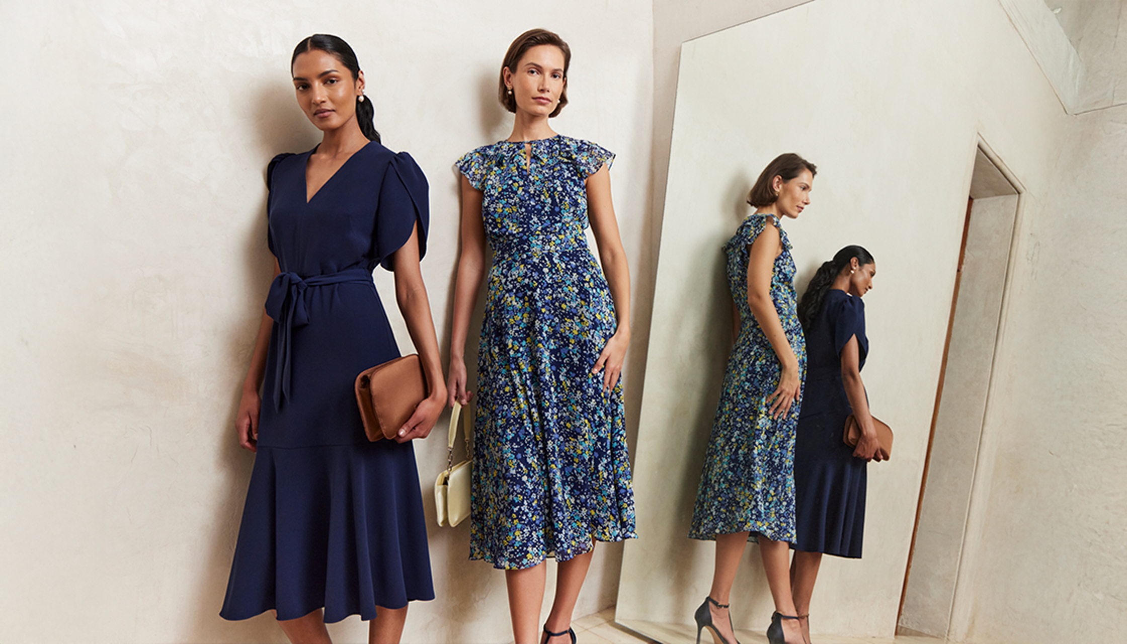 Women wearing Hobbs occasion dresses.