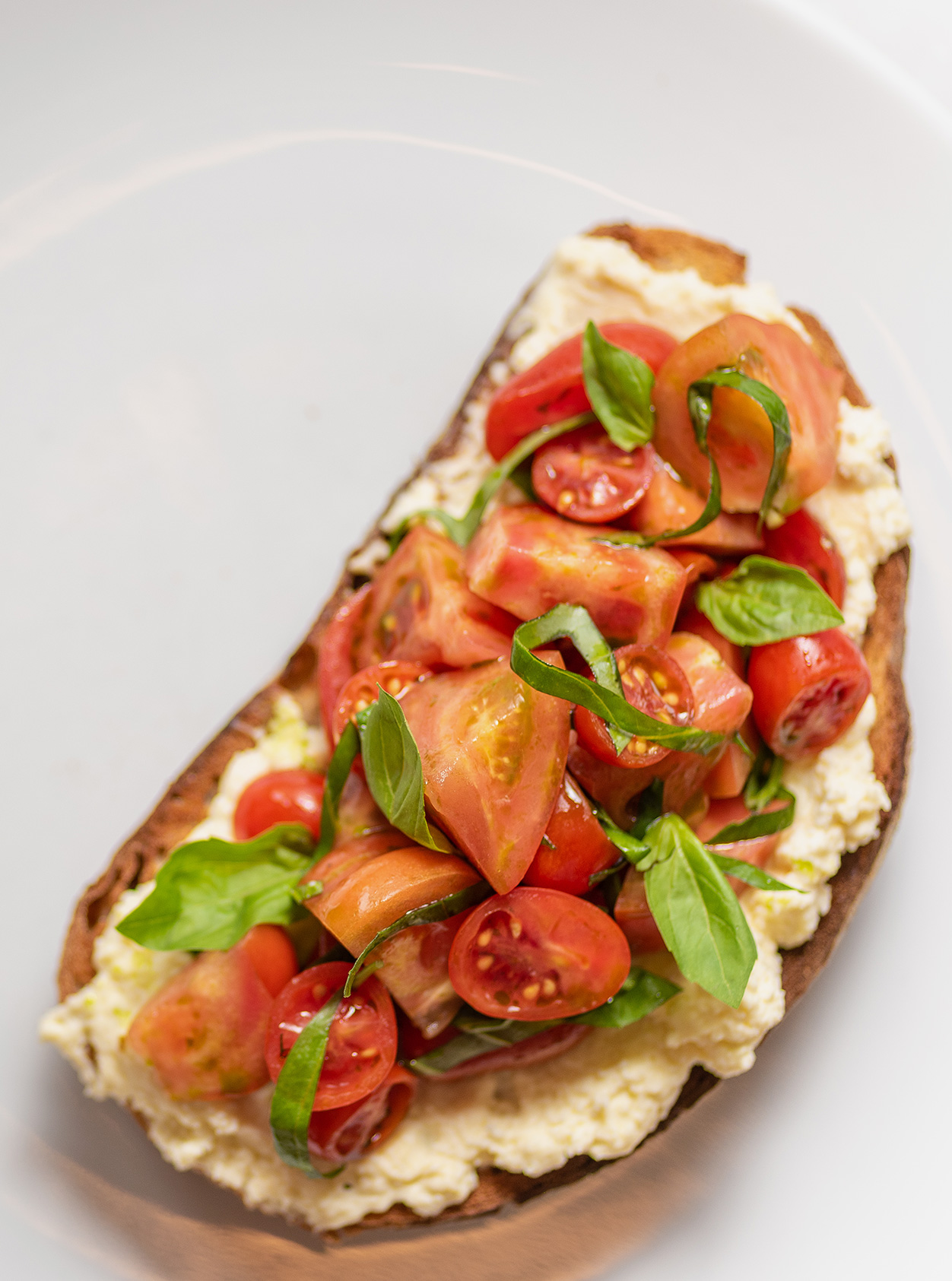 The perfect lockdown lunch, tomatoes and ricotta on toast from Ham Restaurant in London