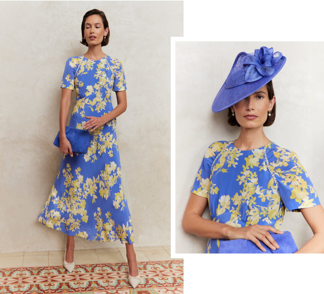 Hobbs Model Wearing A Silk Dress