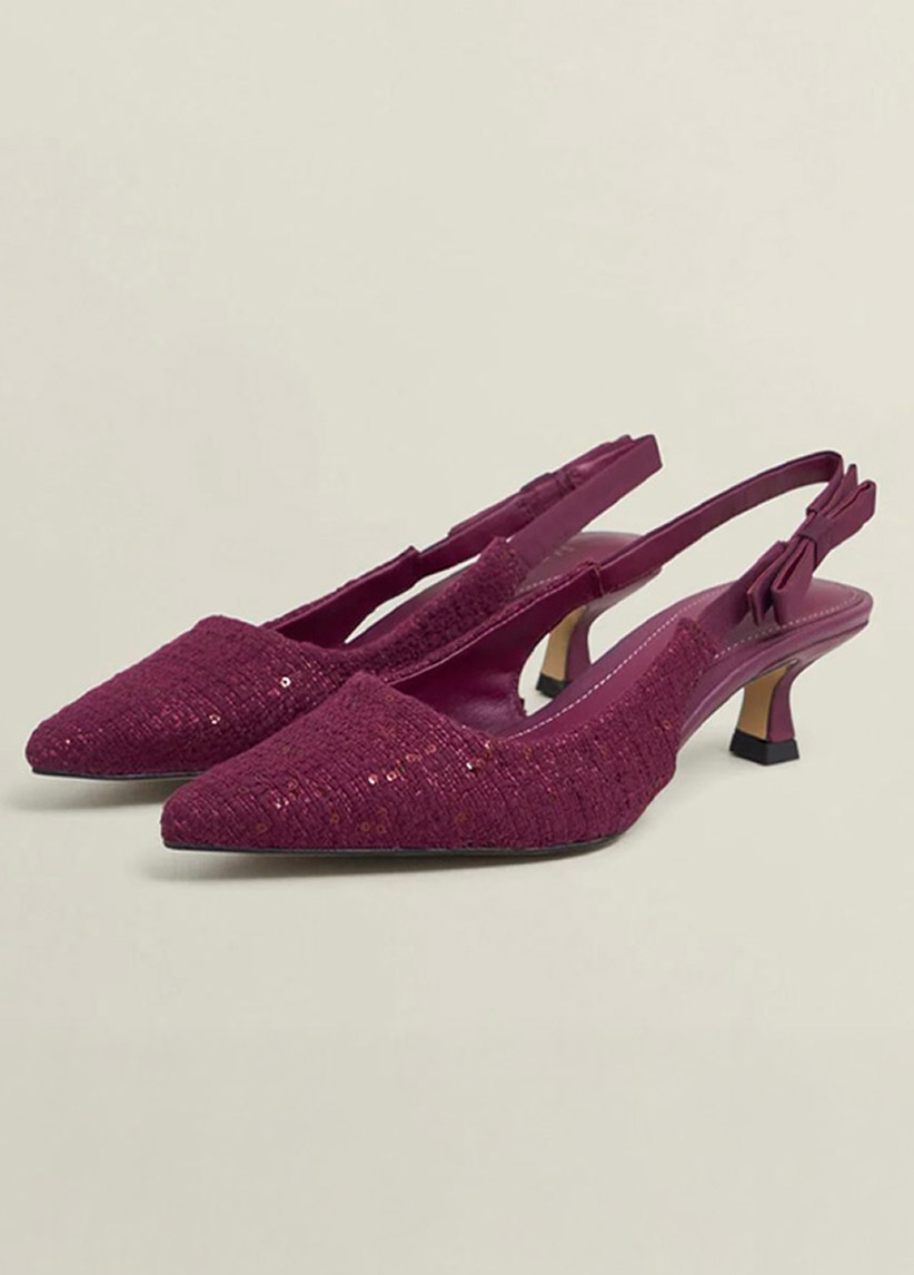 Coordinating sequin accessories.