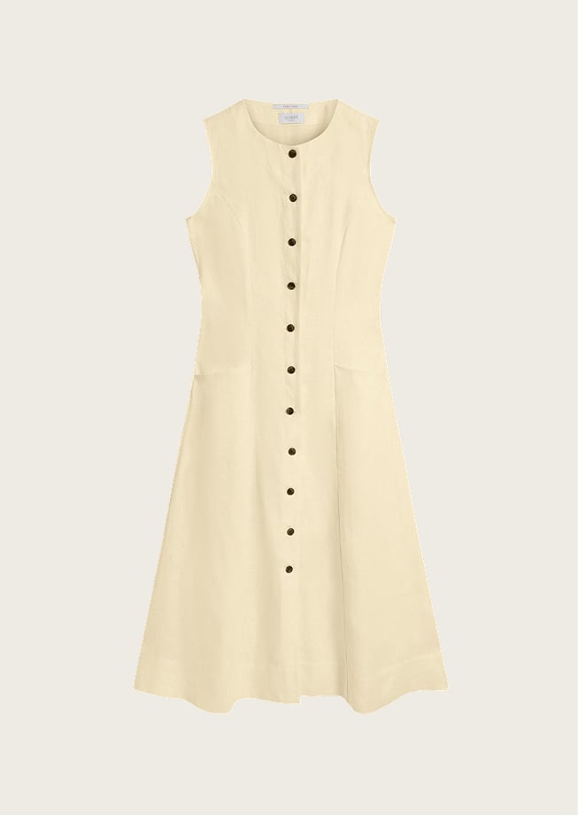 A woman wearing a Hobbs dress.