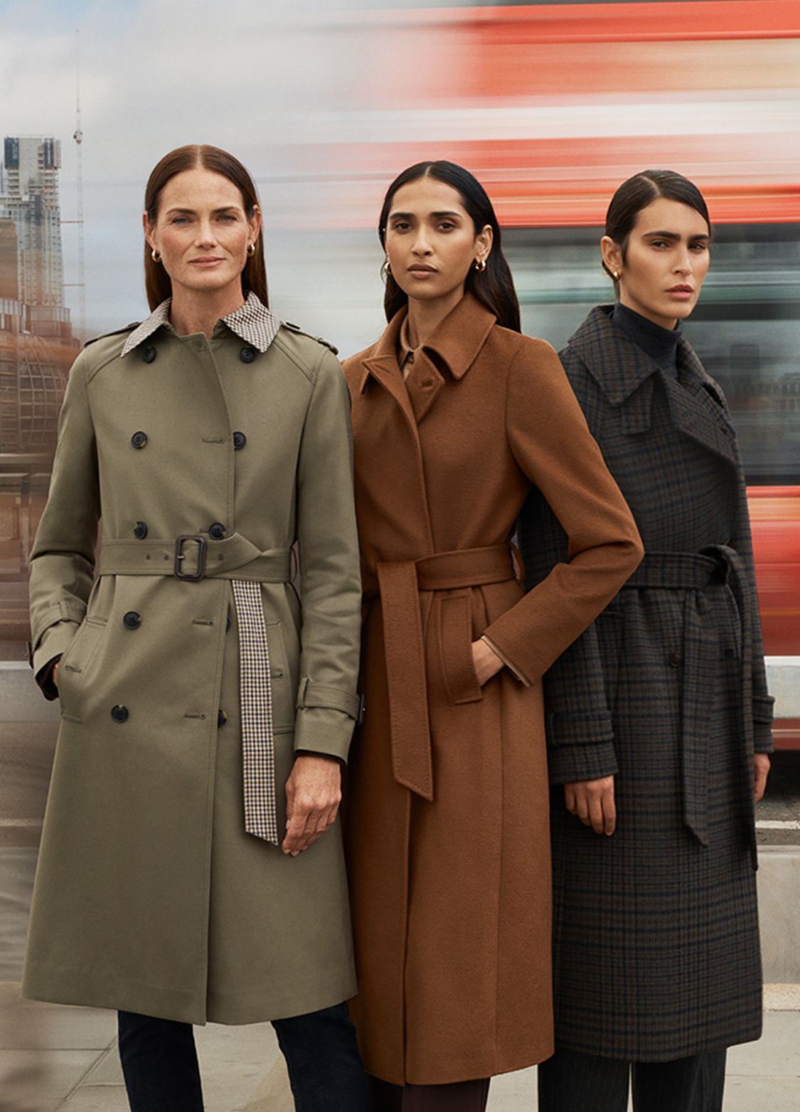 Women wearing Hobbs outerwear.