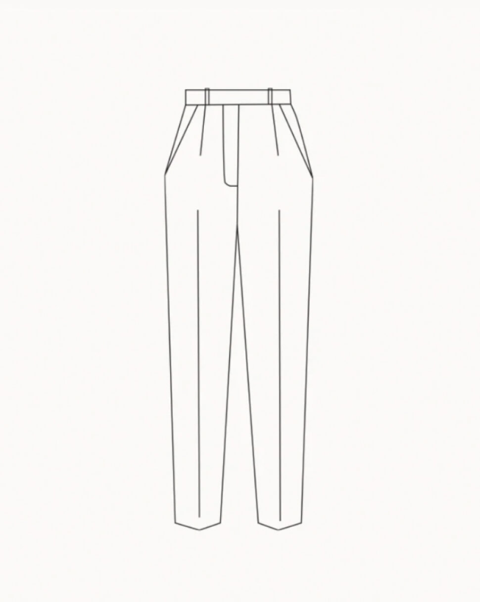 Drawing of Pleated Trousers Tapering at the Ankle for Autumn/Winter 1979  Couture Collection – Works – eMuseum