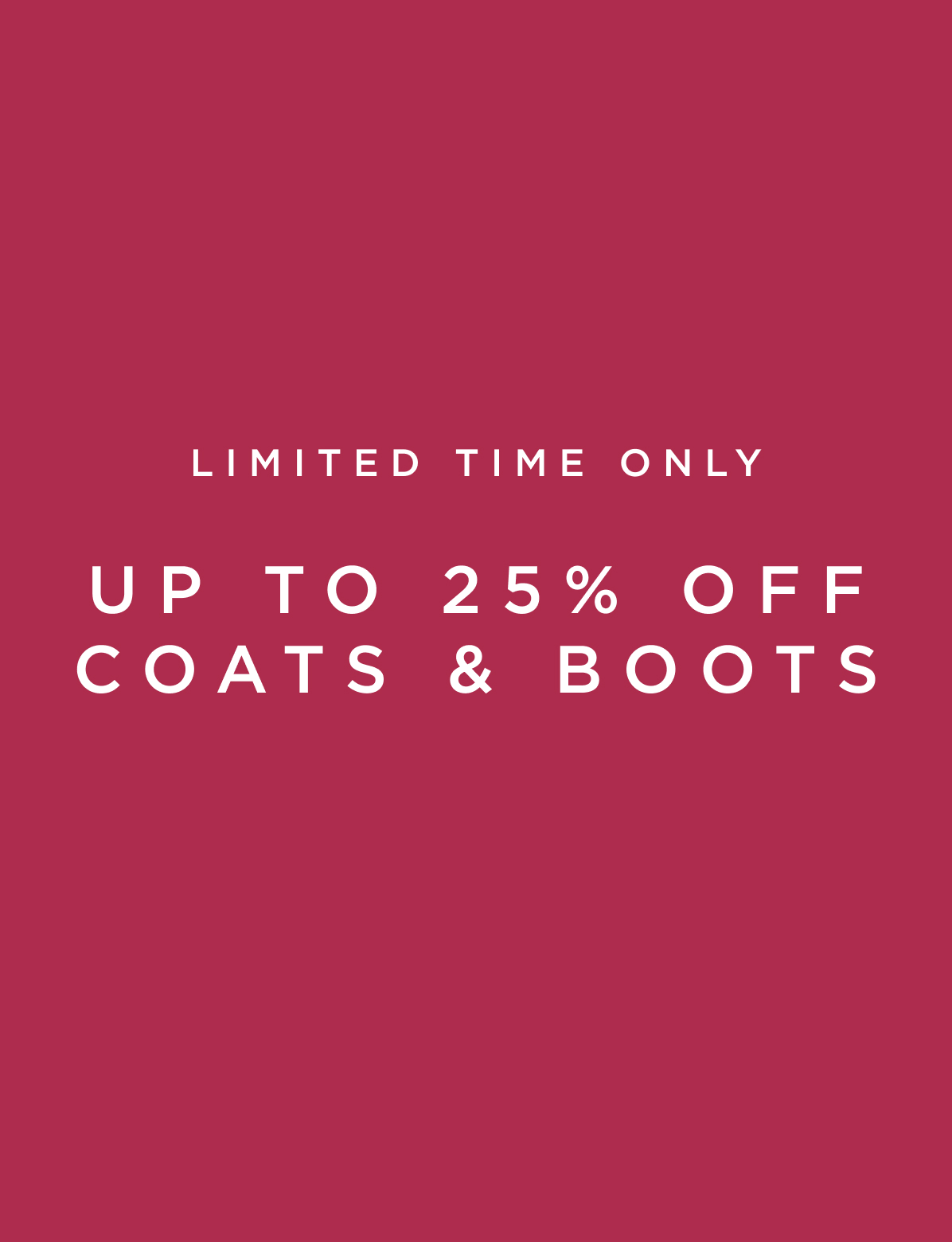 Hobbs 25% off coats and boots