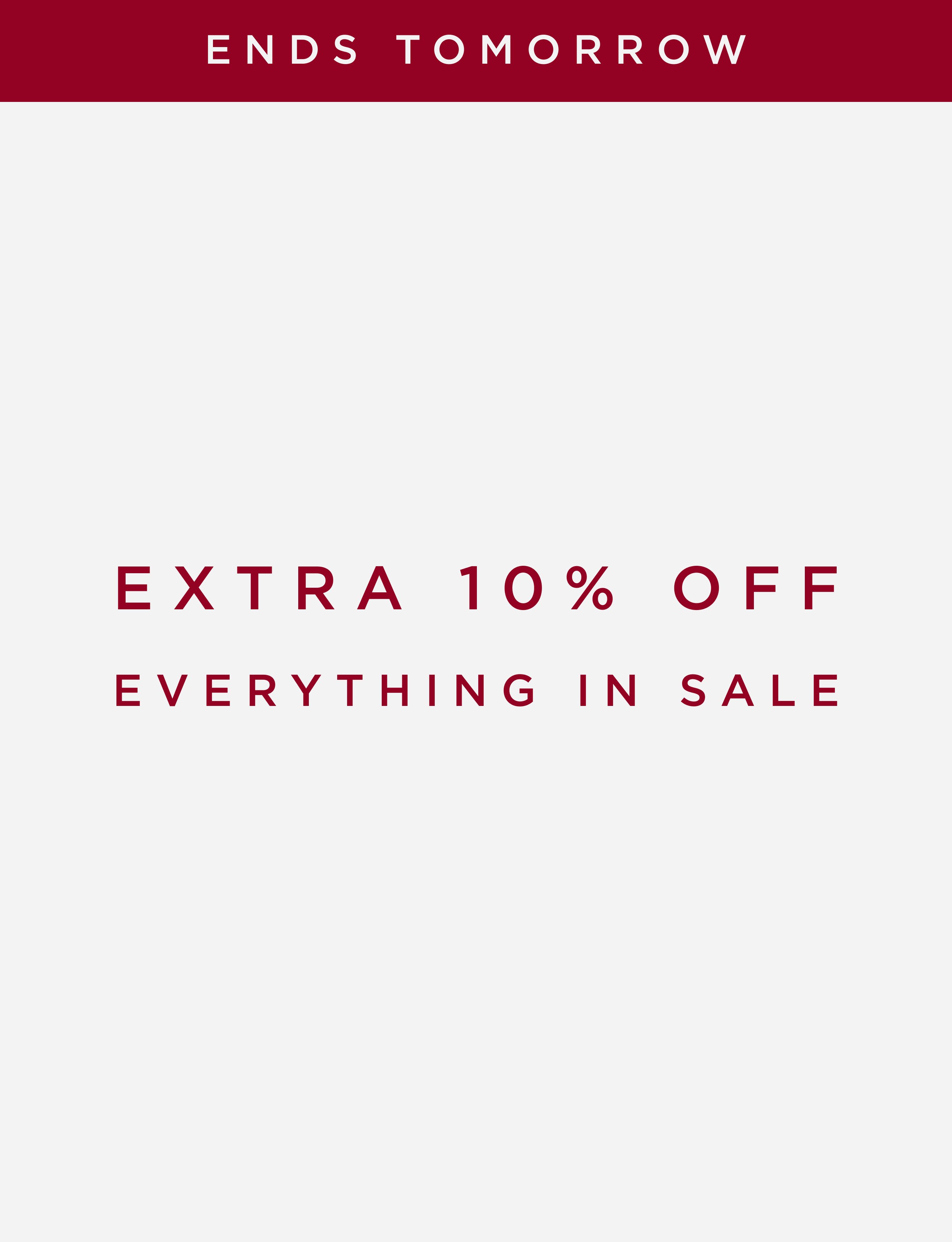 Hobbs Extra 10% Sale Ends Tomorrow.