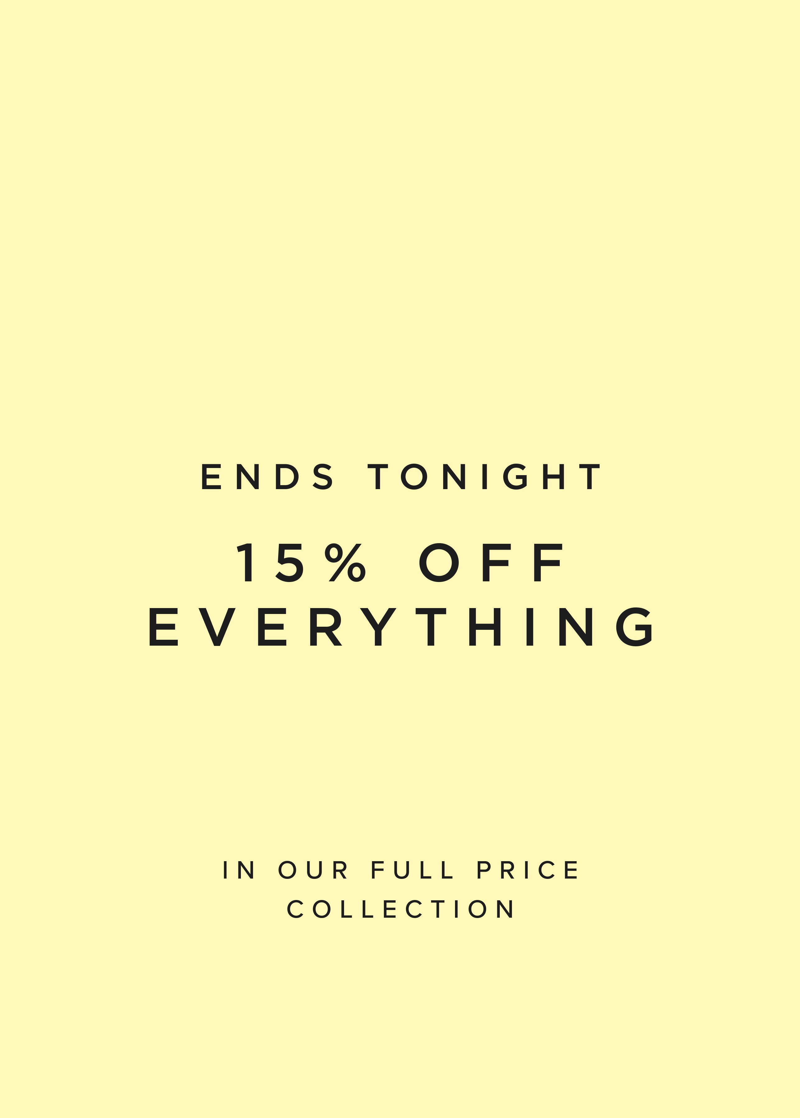 Hobbs 15% off everything Ends Tonight