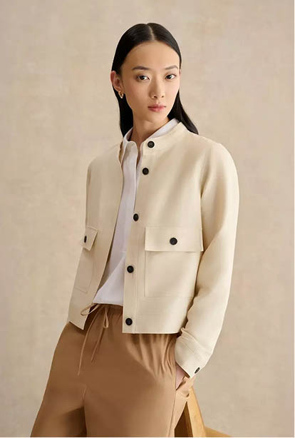 A woman wearing a Hobbs dress.