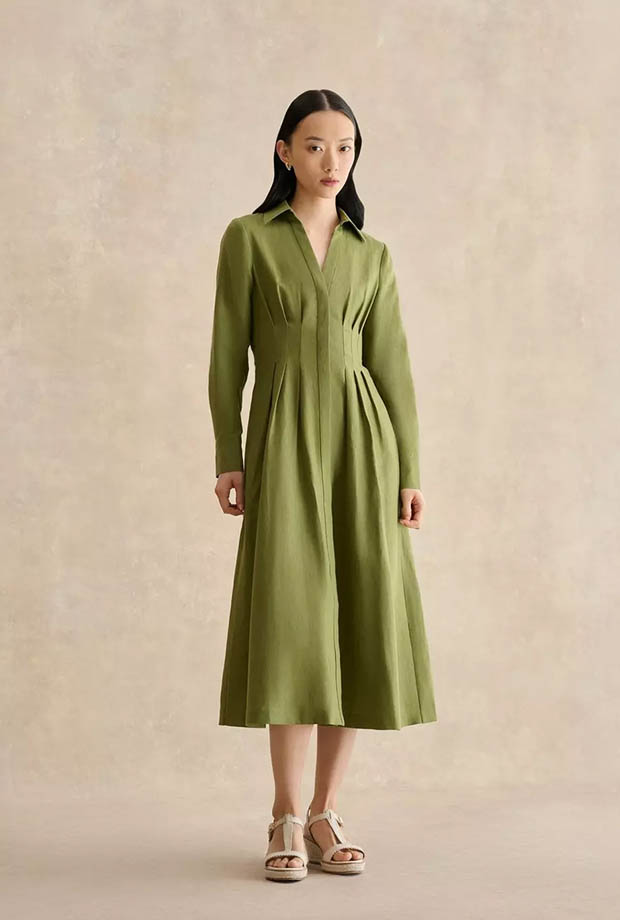 A woman wearing Hobbs dress.