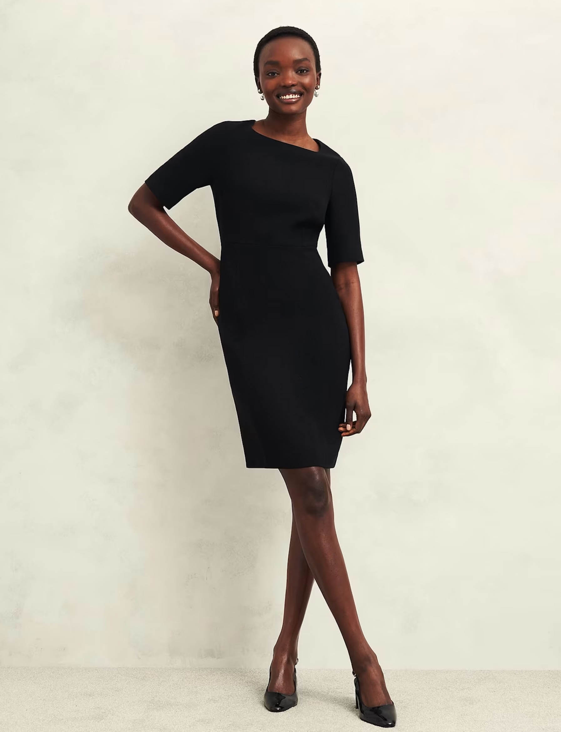 Hobbs black tailored mini dress