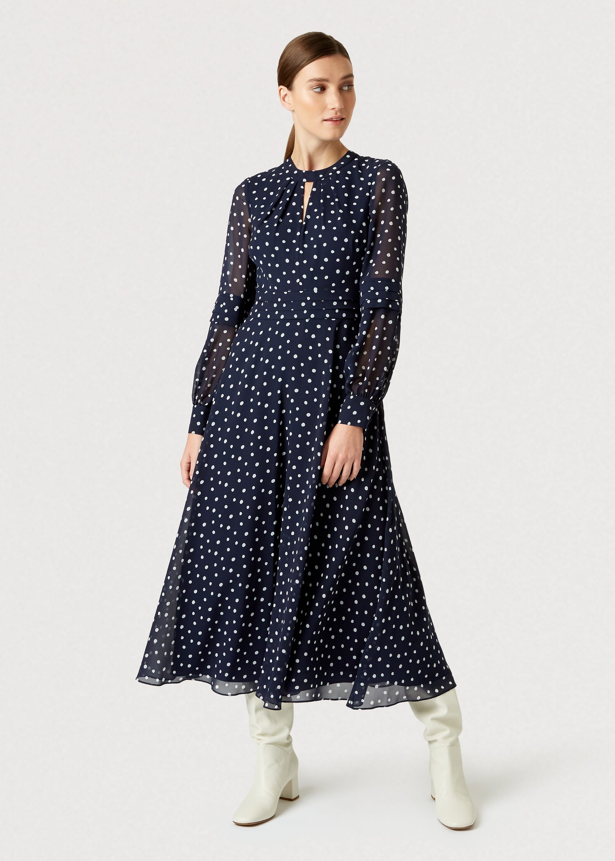 Hobbs Polka Dot Dresses Spot Print Fit and Flare Occasionwear